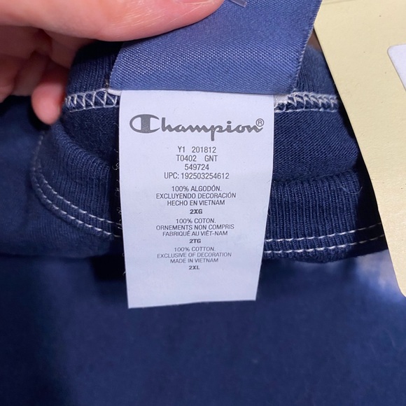 Champion LIFE Streak Dye Heritage Tee Oxford Grey Navy Men's 2XL - Picture 8 of 10